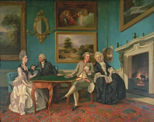La famille Dutton dans le salon de Sherborne Park, Gloucestershire, vers 1774